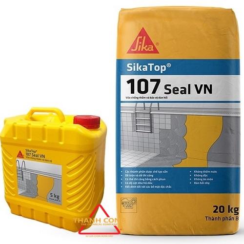 Vữa chống thấm gốc xi măng polyme cải tiến Sika CT11A thi công trên bề mặt mái nhà bê tông để ngăn nước